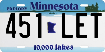 MN license plate 451LET