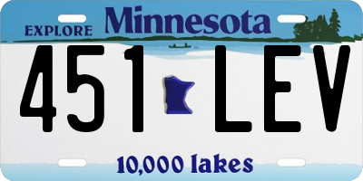 MN license plate 451LEV
