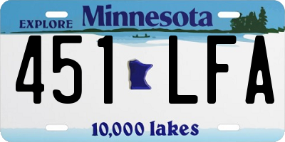 MN license plate 451LFA