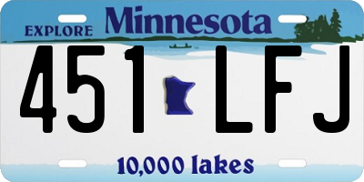 MN license plate 451LFJ