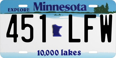 MN license plate 451LFW