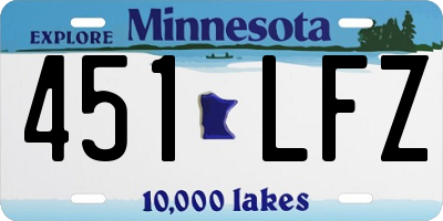 MN license plate 451LFZ