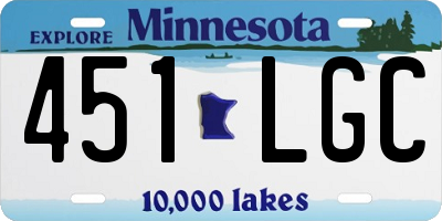 MN license plate 451LGC