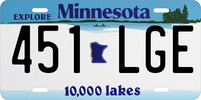 MN license plate 451LGE