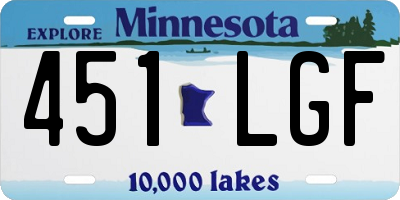 MN license plate 451LGF