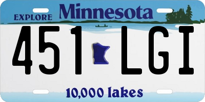 MN license plate 451LGI