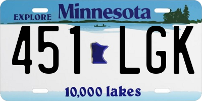 MN license plate 451LGK