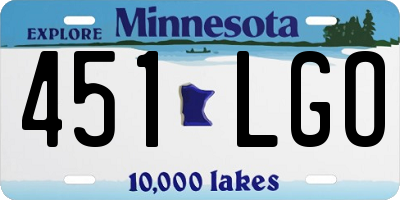 MN license plate 451LGO