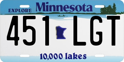 MN license plate 451LGT