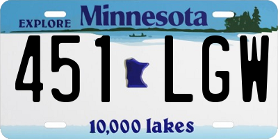 MN license plate 451LGW