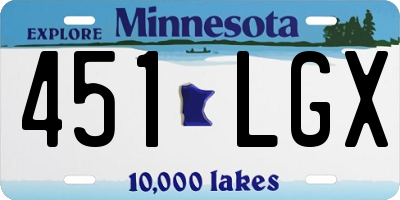 MN license plate 451LGX