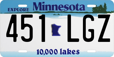 MN license plate 451LGZ