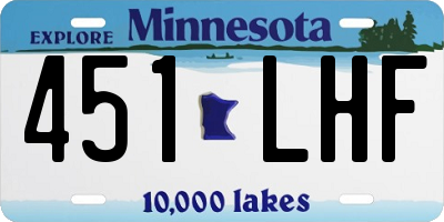 MN license plate 451LHF