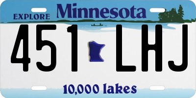 MN license plate 451LHJ