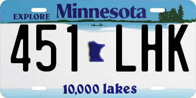 MN license plate 451LHK