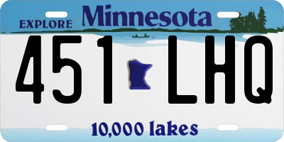 MN license plate 451LHQ