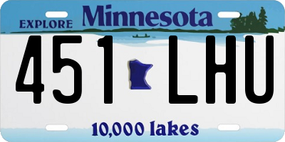 MN license plate 451LHU
