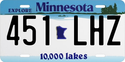 MN license plate 451LHZ