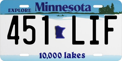 MN license plate 451LIF