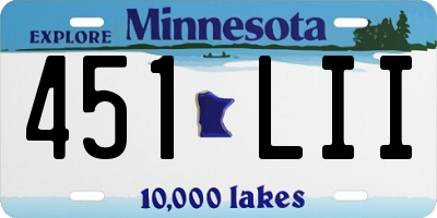 MN license plate 451LII