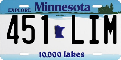 MN license plate 451LIM