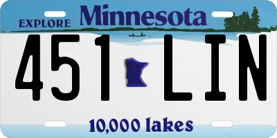 MN license plate 451LIN