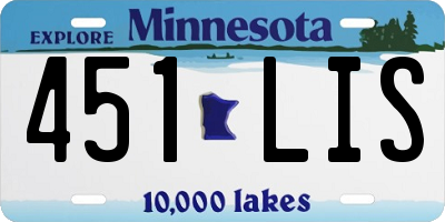 MN license plate 451LIS