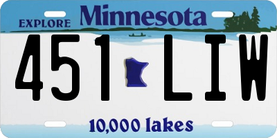 MN license plate 451LIW