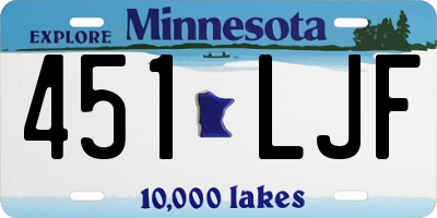 MN license plate 451LJF