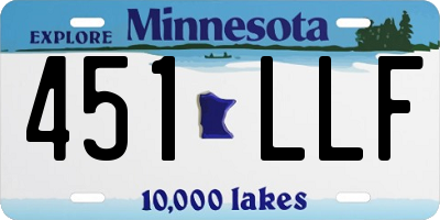 MN license plate 451LLF
