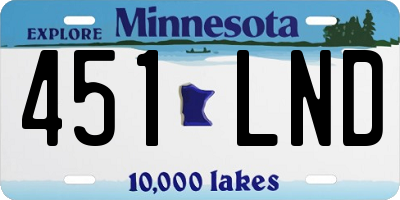 MN license plate 451LND