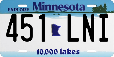 MN license plate 451LNI