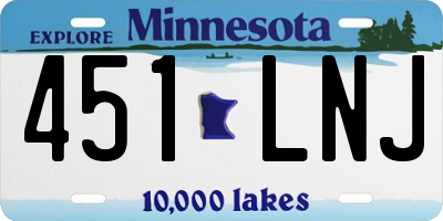 MN license plate 451LNJ