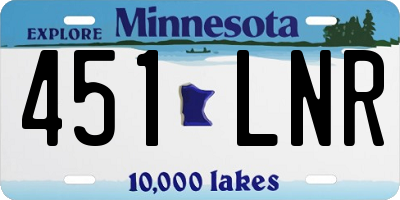 MN license plate 451LNR