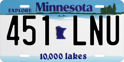 MN license plate 451LNU