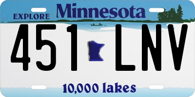 MN license plate 451LNV