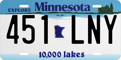 MN license plate 451LNY
