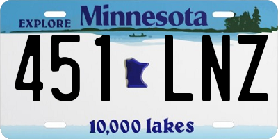 MN license plate 451LNZ