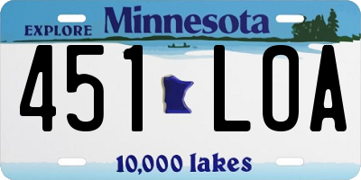 MN license plate 451LOA
