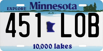 MN license plate 451LOB
