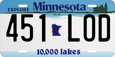 MN license plate 451LOD