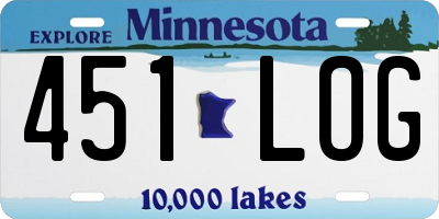 MN license plate 451LOG