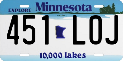 MN license plate 451LOJ