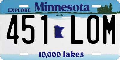 MN license plate 451LOM
