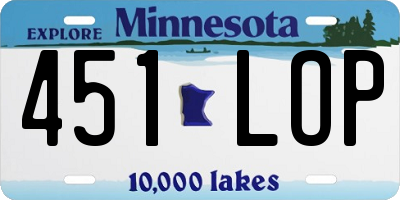 MN license plate 451LOP