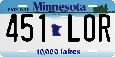 MN license plate 451LOR