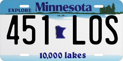 MN license plate 451LOS