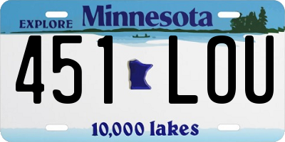 MN license plate 451LOU