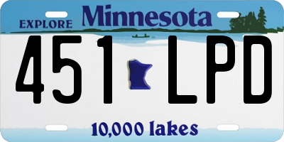 MN license plate 451LPD