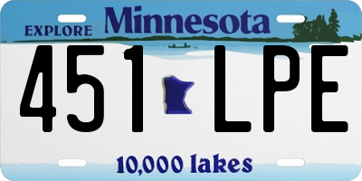 MN license plate 451LPE